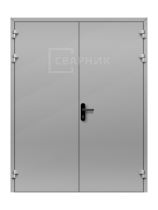 Огнестойкая дверь из алюминиевого профиля светопрозрачная двухстворчатая